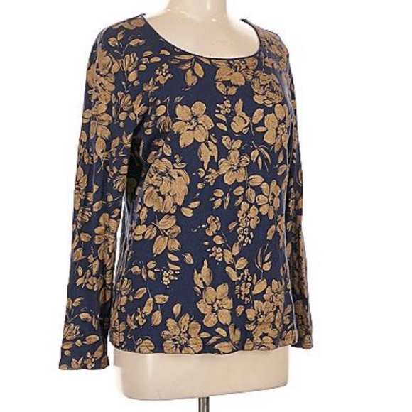 Karen Scott Metallic Floral Print Shirt - Picture 3 of 6